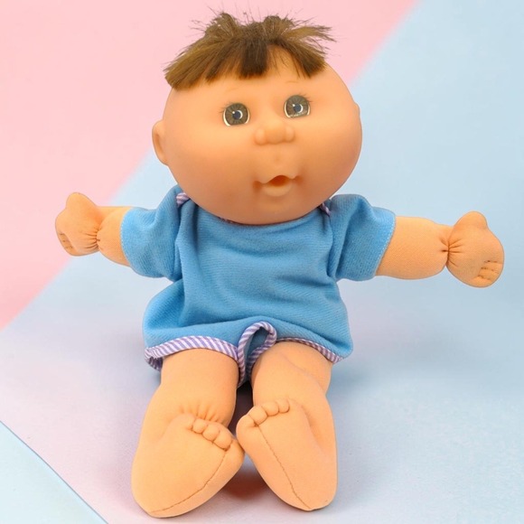 Mattel Other - VTG 90's Cabbage Patch Kids Baby Doll 12" Brown Hair Xavier Roberts 1995 CPK